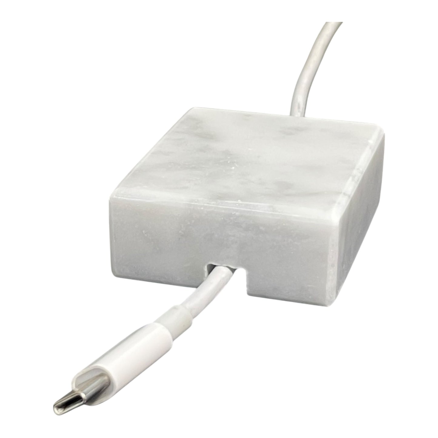 Cord Holder Handmade by Craftsman Stoneworks - Cable Holder - Cable Management Holder - Cable Organizer - Desk Cable Holder - Cable Keeper - Polished White Marble, Single