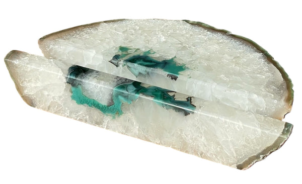 Handcrafted Green Agate Business Card Holder