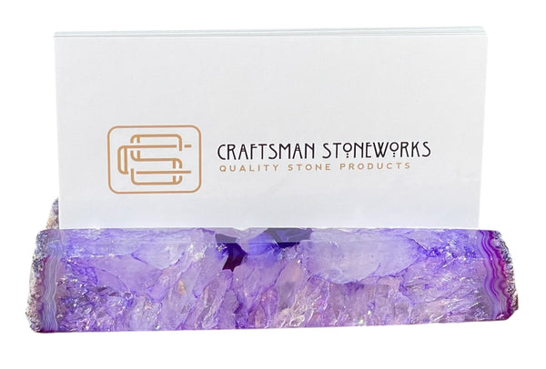 Handcrafted Purple Agate Business Card Holder