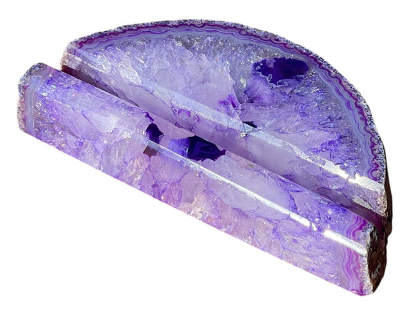 Handcrafted Purple Agate Business Card Holder