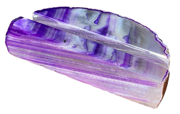 Handcrafted Purple Agate Business Card Holder