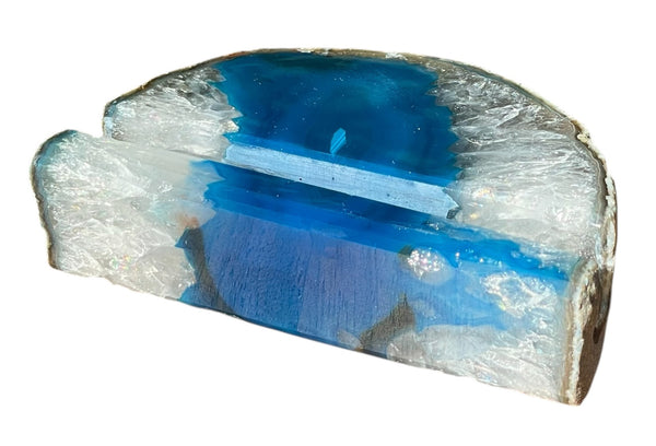 Handcrafted Teal Agate Business Card Holder