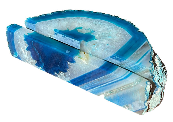 Handcrafted Teal Agate Business Card Holder