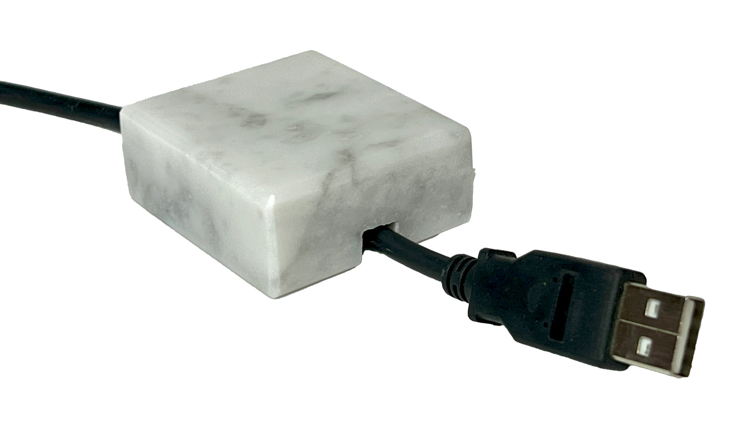 Cord Holder Handmade by Craftsman Stoneworks - Cable Holder - Cable Management Holder - Cable Organizer - Desk Cable Holder - Cable Keeper - Polished White Marble, Single