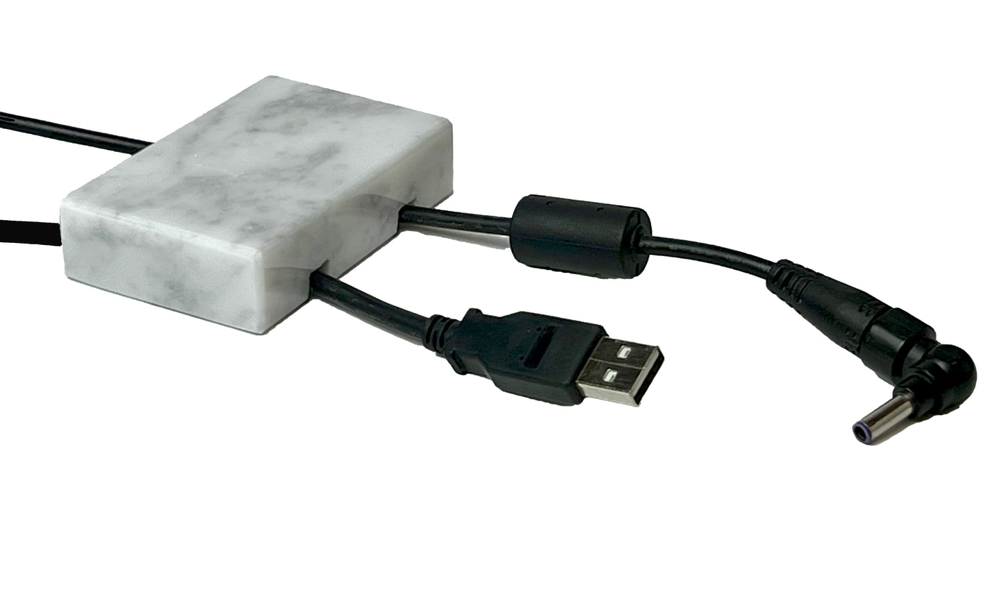 Cord Holder Handmade by Craftsman Stoneworks - Cable Holder - Cable Management Holder - Cable Organizer - Desk Cable Holder - Cable Keeper - Polished White Marble, Double