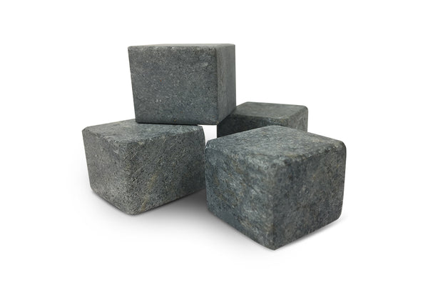 Whiskey Stones Soapstone Rock Ice Cubes - Large Size - Set of 4