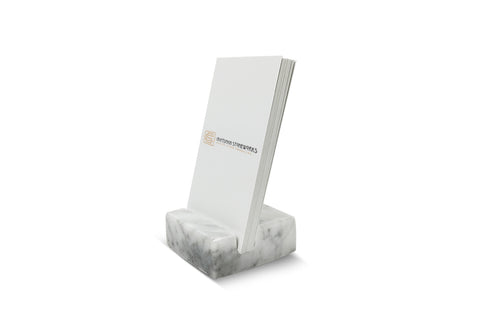 Vertical Business Card Holder - White Carrara Marble