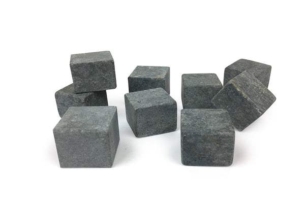Whiskey Stones Soapstone Rock Ice Cubes - Large Size - Set of 4