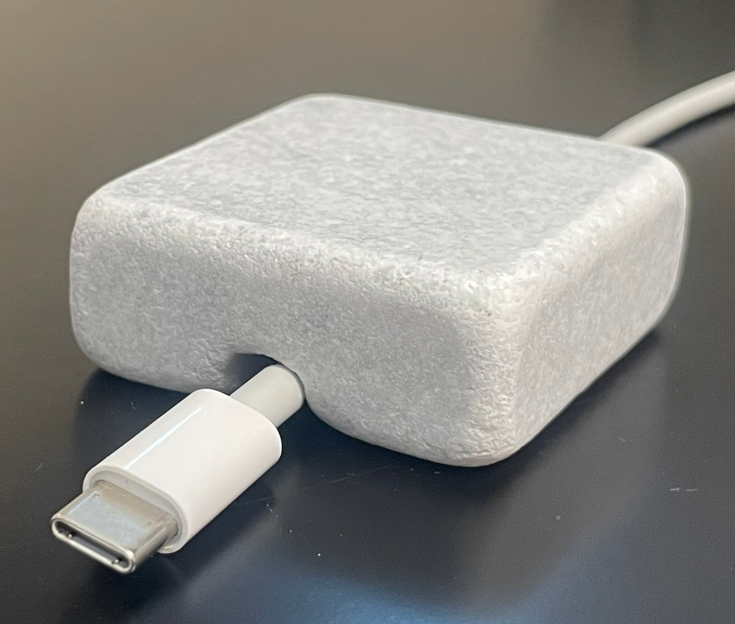 Cord Holder Handmade by Craftsman Stoneworks - Cable Holder - Cable Management Holder - Cable Organizer - Desk Cable Holder - Cable Keeper - Tumbled White Marble, Single