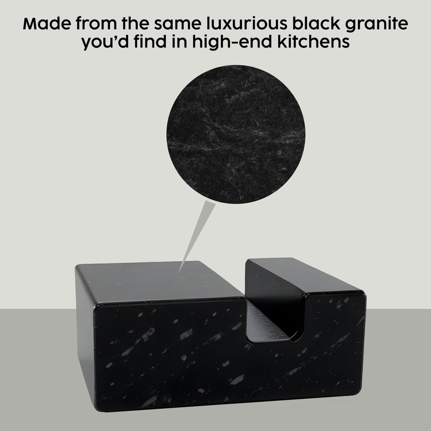 Vertical Business Card Holder - Black Absolute Granite