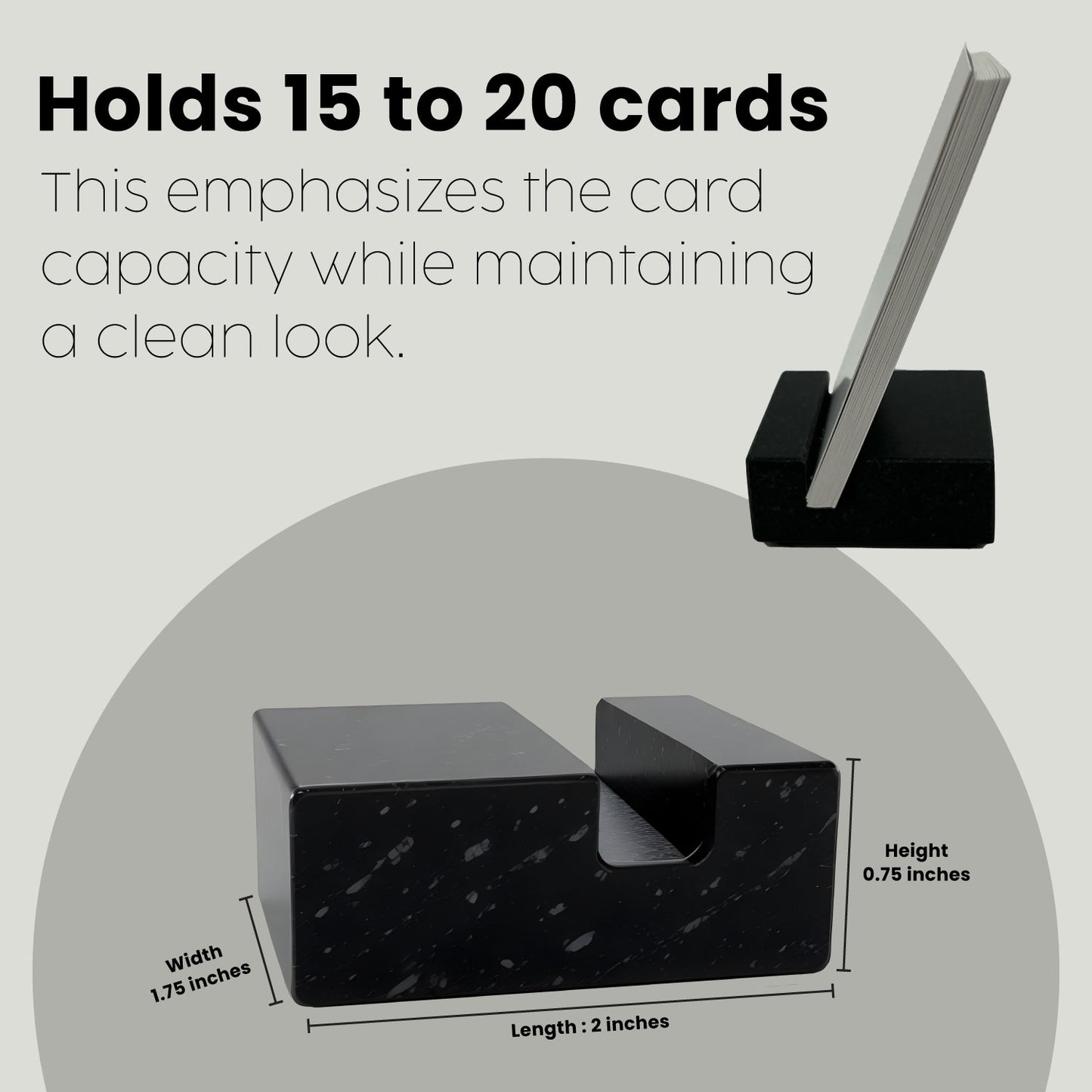 Vertical Business Card Holder - Black Absolute Granite