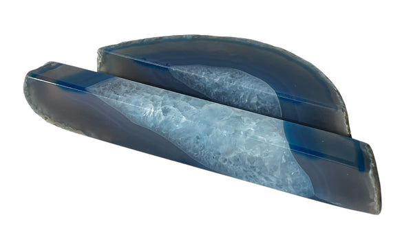 Handcrafted Blue Agate Business Card Holder