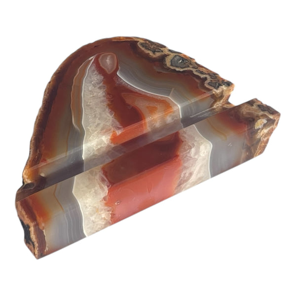 Handcrafted Red Agate Business Card Holder