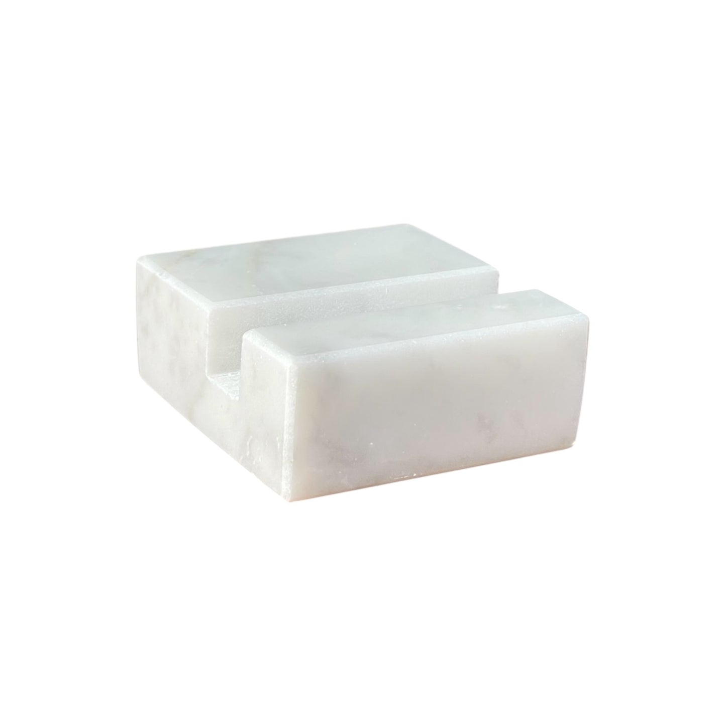 Vertical Business Card Holder - White Carrara Marble