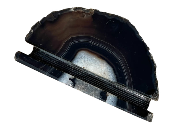 Handcrafted Black Agate Business Card Holder