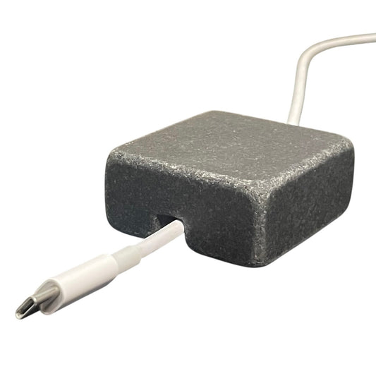Cord Holder Handmade by Craftsman Stoneworks - Cable Holder - Cable Management Holder - Cable Organizer - Desk Cable Holder - Cable Keeper - Tumbled Black Granite, Single