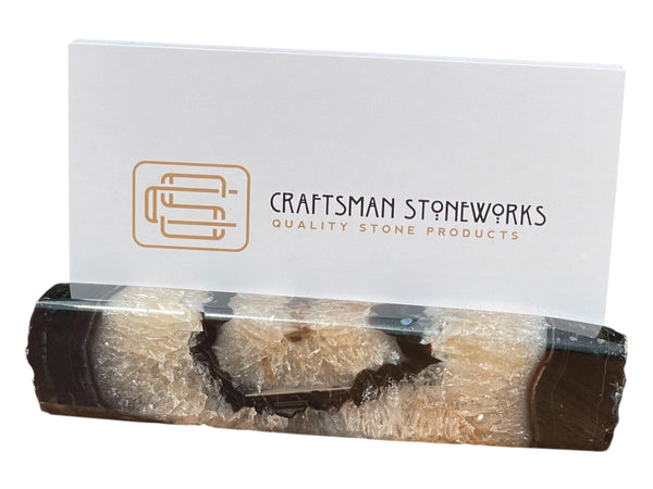 Handcrafted Black Agate Business Card Holder