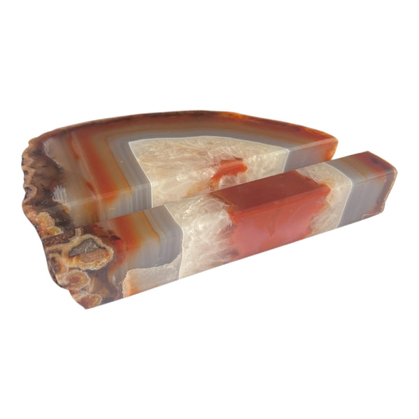 Handcrafted Red Agate Business Card Holder