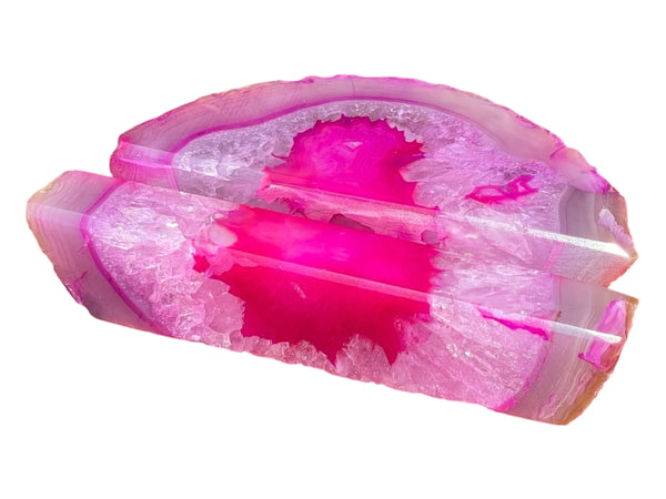 Handcrafted Pink Agate Business Card Holder