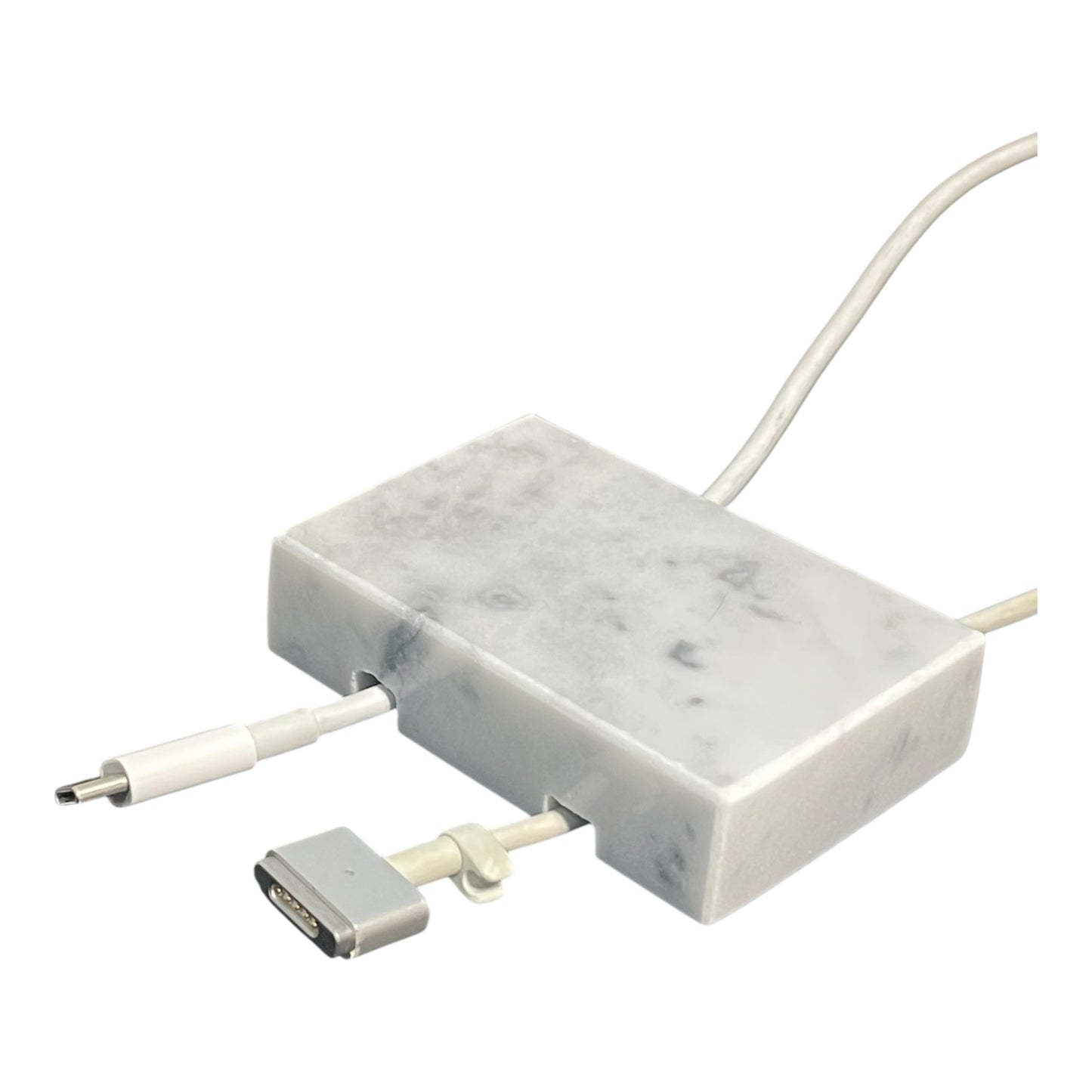 Cord Holder Handmade by Craftsman Stoneworks - Cable Holder - Cable Management Holder - Cable Organizer - Desk Cable Holder - Cable Keeper - Polished White Marble, Double