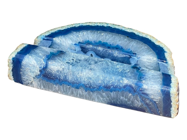 Handcrafted Blue Agate Business Card Holder
