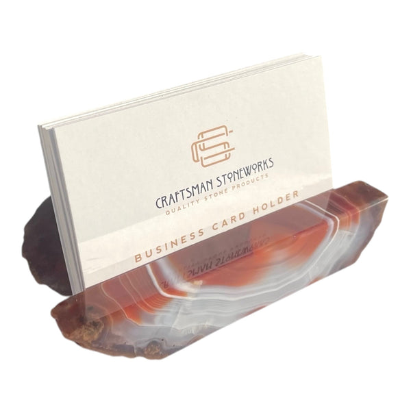Handcrafted Red Agate Business Card Holder
