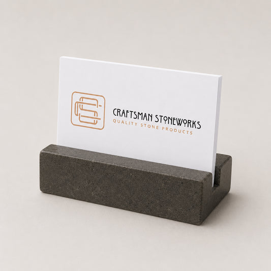 Black Absolute Granite Business Card Holder