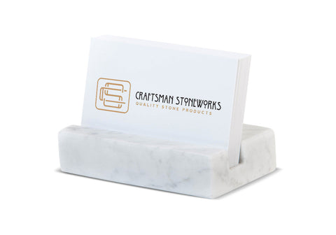 Business card holder white carrara marble