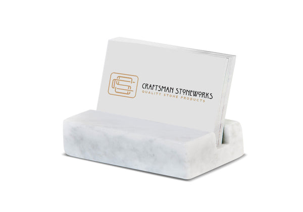 Business card holder white carrara marble