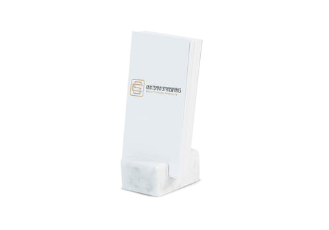 Vertical Business Card Holder - White Carrara Marble