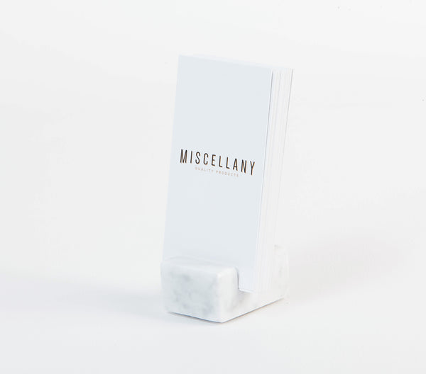 Vertical Business Card Holder - White Carrara Marble