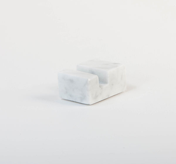 Vertical Business Card Holder - White Carrara Marble