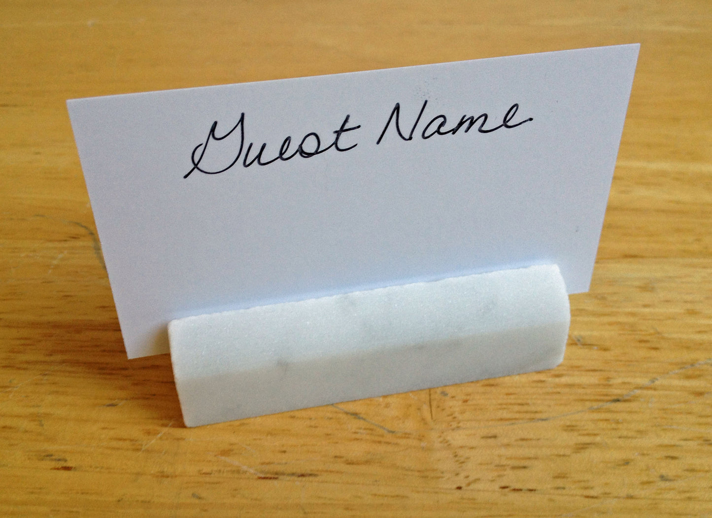 10 White Carrara Marble Wedding Name Card Holders