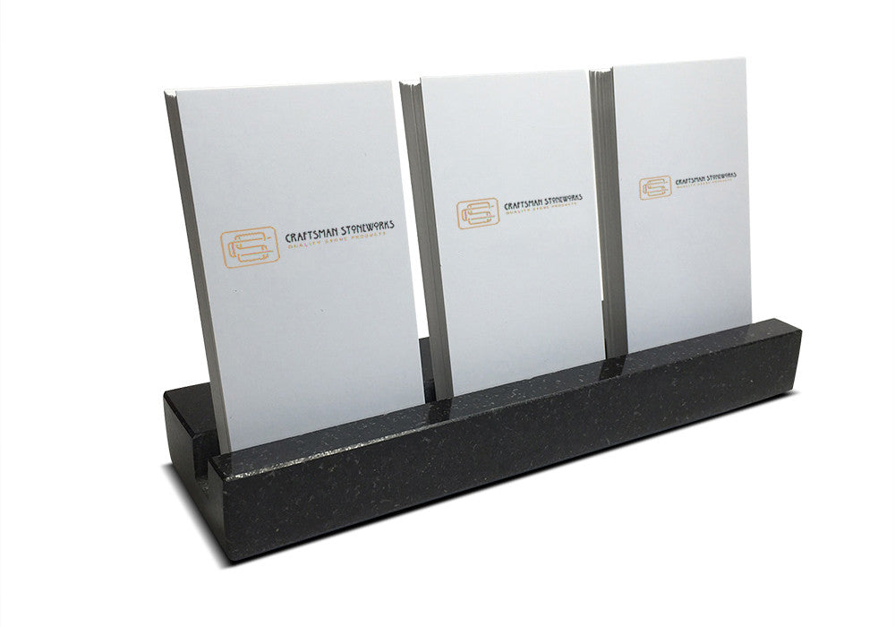 Multiple Verical Business Card Holder - Black Absolute Granite