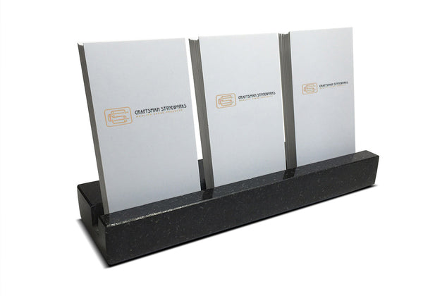 Multiple Verical Business Card Holder - Black Absolute Granite
