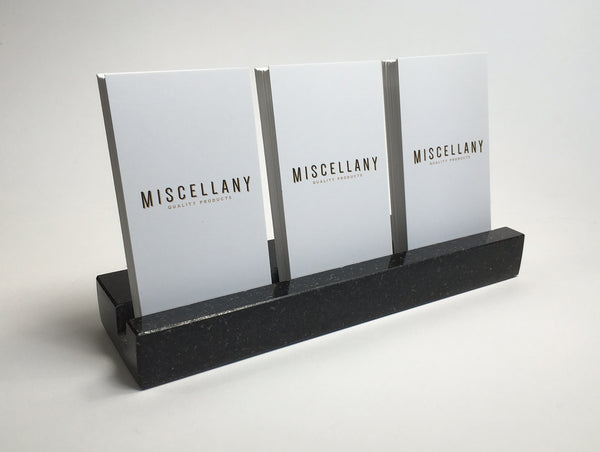 Multiple Verical Business Card Holder - Black Absolute Granite