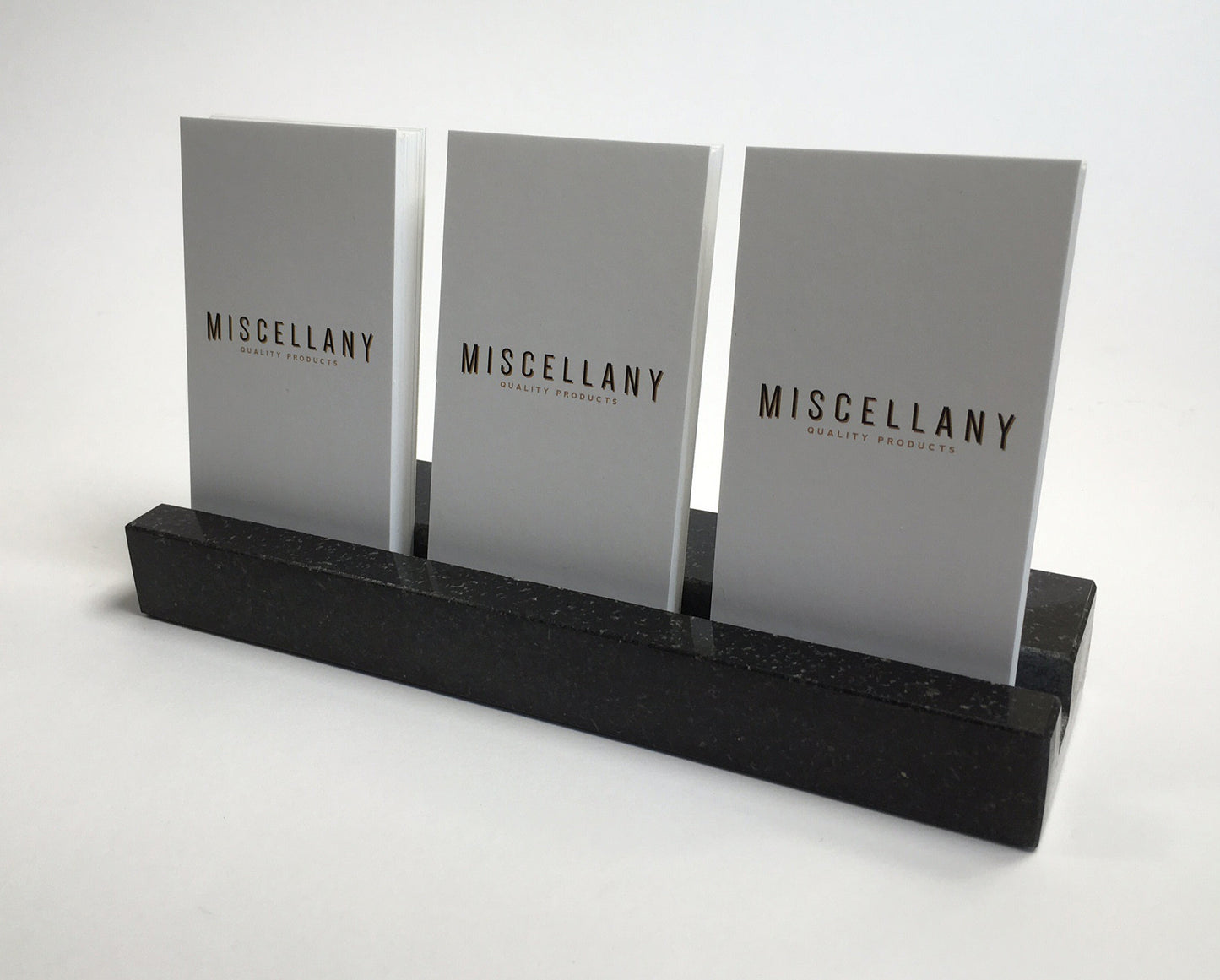 Multiple Verical Business Card Holder - Black Absolute Granite