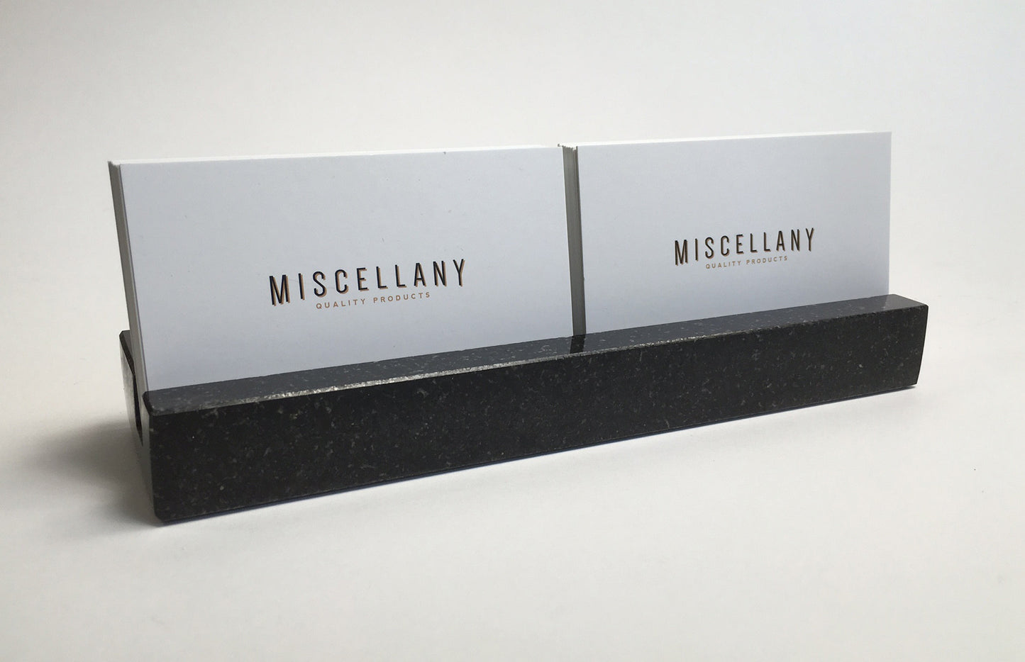 Multiple Business Card Holder - Black Absolute Granite