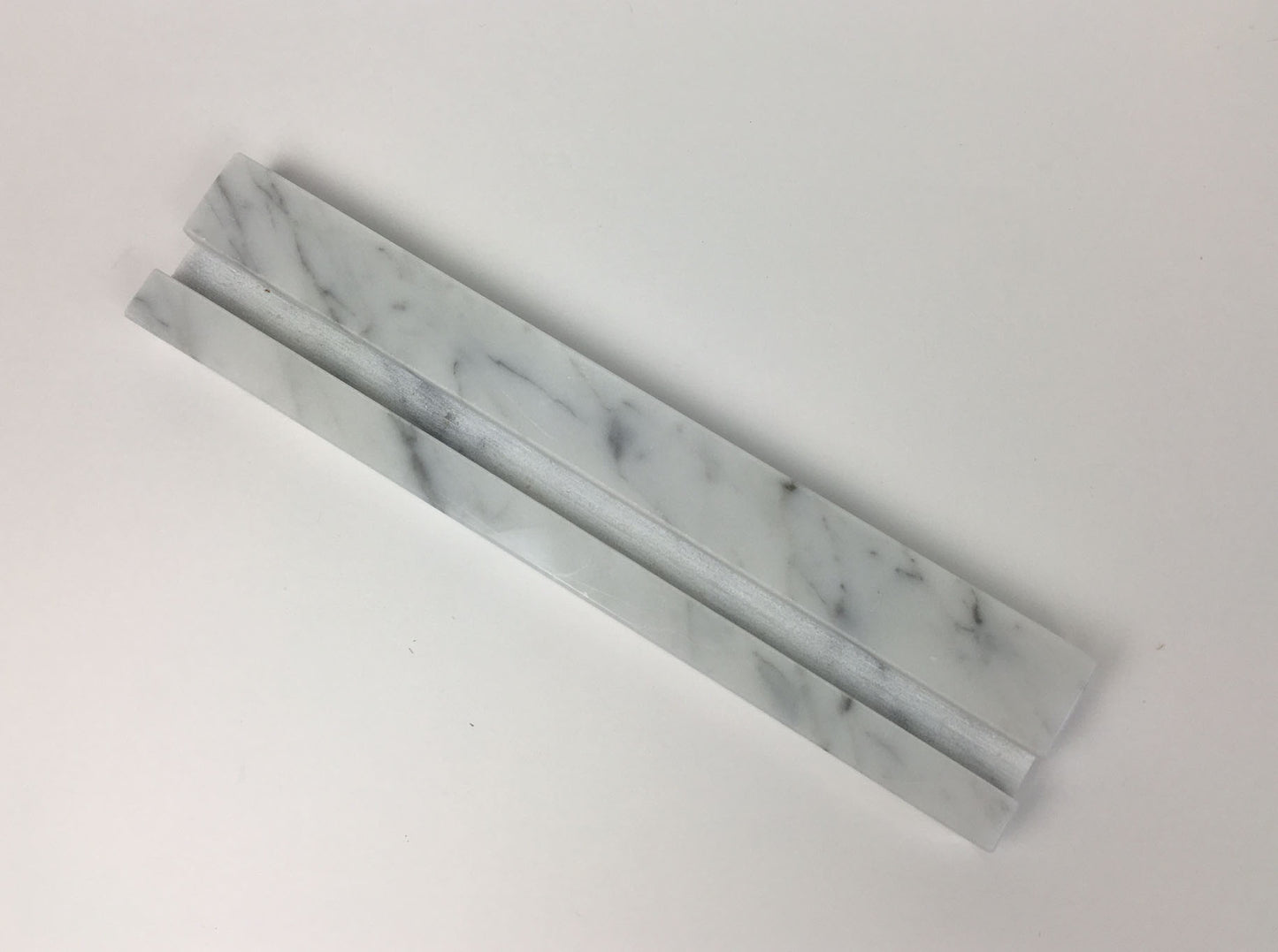 Multiple Verical Business Card Holder - White Carrara Marble, Holds 4 Sets of Cards