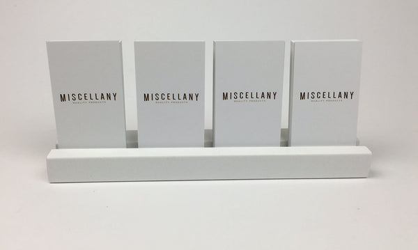 Multiple Vertical Business Card Holder - White Quartz, Holds 4 Sets of Cards