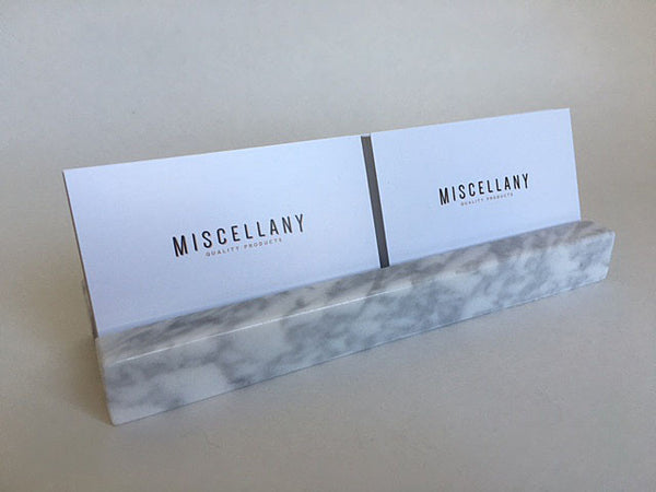 Multiple Business Card Holder - White Carrara Marble