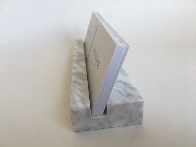 Multiple Business Card Holder - White Carrara Marble