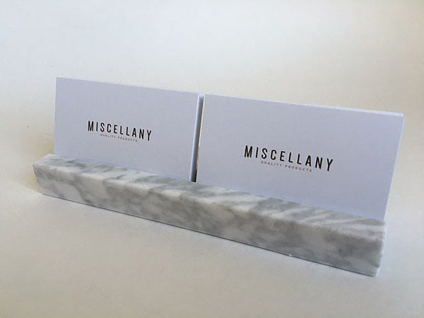 Multiple Business Card Holder - White Carrara Marble