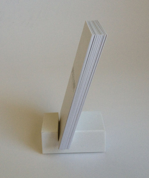 Vertical Business Card Holder - White Quartz