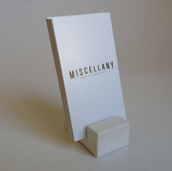 Vertical Business Card Holder - White Quartz
