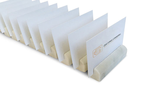 25 White Carrara Marble Wedding Name Card Holders