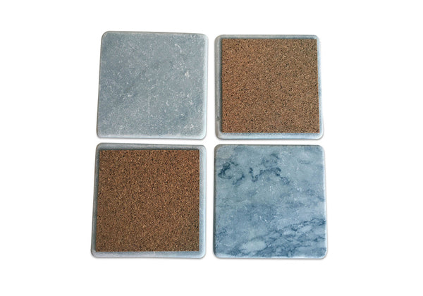 Marble Coasters – White Carrara Marble Stone Coasters Set of 4